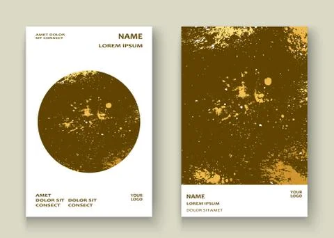 Gold explosion paint splatter artistic cover frame design. Decor Stock Illustration