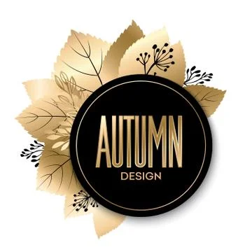 Gold fall design Illustrazione stock