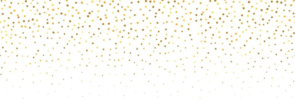 Gold falling confetti background. Repeated golden dotted glitter pattern. Yellow Stock Illustration