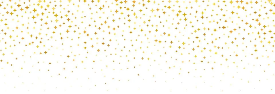 Gold falling down confetti background. Repeated golden dotted glitter pattern Stock Illustration