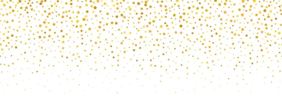 Gold falling down confetti background. Repeated golden dotted glitter pattern Stock Illustration