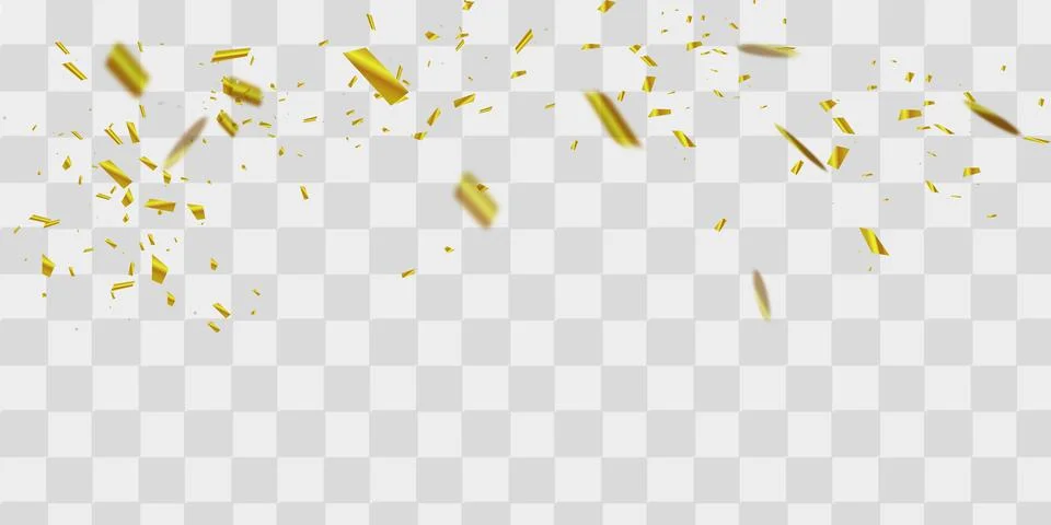 Gold falling down confetti background. Repeated golden dotted glitter pattern Stock Illustration