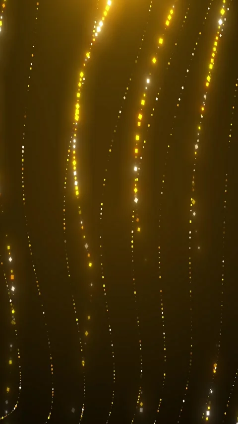 Gold falling line particle background wavy dotted trails, glow, and premium text Stock Footage 340411598