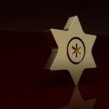 Gold Falling star icon isolated on brown background. Meteoroid, meteorite, comet Stock Illustration