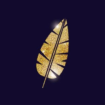 Gold feather plume design Stock Illustration