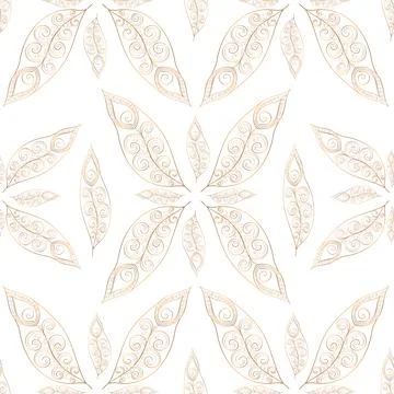 Gold feathers pattern seamless Stock Illustration