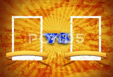 Gold fight night versus title card Stock Illustration