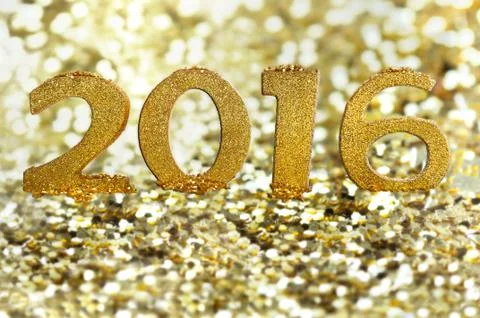 Gold figures 2016 Stock Photos