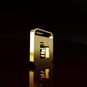 Gold File missing icon isolated on brown background. Minimalism concept. 3d i イラスト素材
