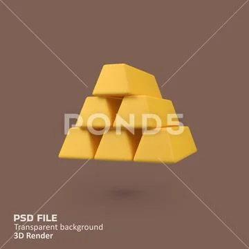 Gold finance isolated 3d render icon illustration Modèle PSD