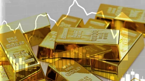 Gold Financial Analysis Stock Footage 213330843