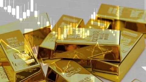 Gold Financial Analysis Stock Footage 213340923