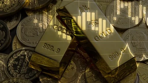 Gold Financial Analysis Stock Footage 213341132