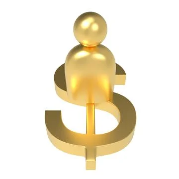 Gold Financial customer / 3D Render Stock Illustration