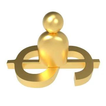 Gold Financial customer / 3D Render Stock Illustration