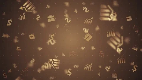 Gold Financial elements -  loop background Stock Footage 69295153