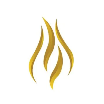 Gold fire flames logo vector design icons elements Stock Illustration