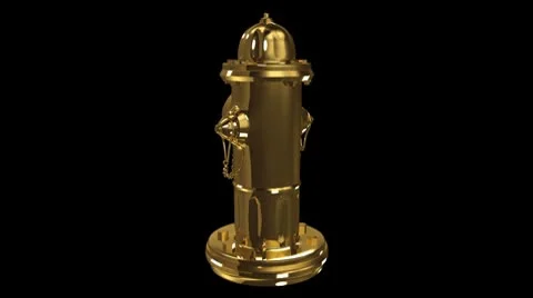 Gold fire plug Stock Footage 8926564