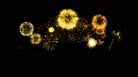 Gold fire works particle effect animation Video stock 207930111