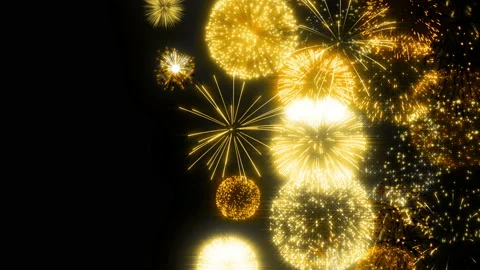 Gold fire works particle effect animation Stock-Footage 207935656