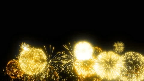 Gold fire works particle effect animation Stock-Footage 207935758
