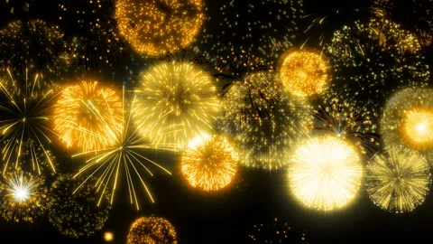 Gold fire works particle effect animation Stock-Footage 207936063
