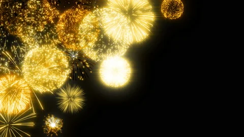 Gold fire works particle effect animation Stock-Footage 207944021