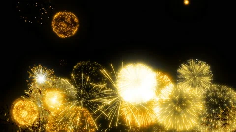 Gold fire works particle effect animation Stock-Footage 207946437