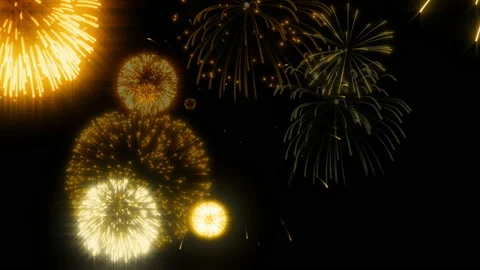 Gold fire works particle effect animation Stock Footage 207989485