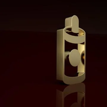 Gold Firework icon isolated on brown background. Concept of fun party. Explosive Stock Illustration