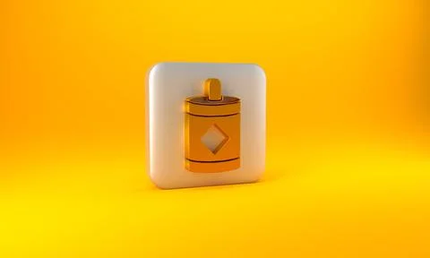 Gold Firework icon isolated on yellow background. Concept of fun party Stock Illustration