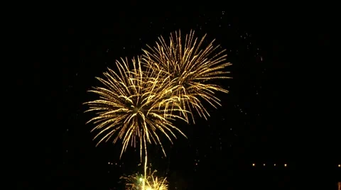 Gold fireworks Video stock 8678487