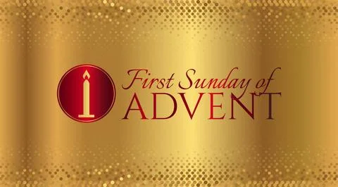 Gold First Sunday of Advent Background Illustration Design. Stock Illustration