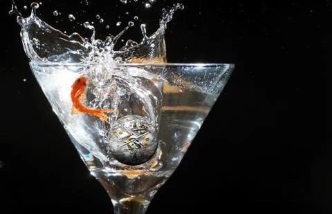 Gold Fish Jumping. Foto stock