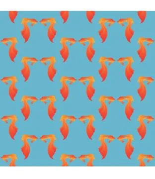 Gold fish. Simple seamless pattern. Stock Illustration