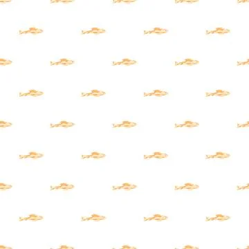Gold fish swimming seamless pattern on white background Stock Illustration