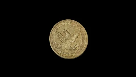 Gold five dollar coins Stock-Footage 259892424