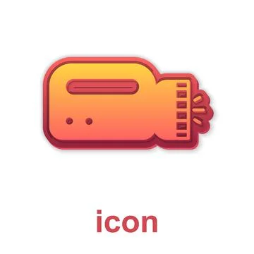 Gold Flashlight for diver icon isolated on white background. Diving underwater イラスト素材