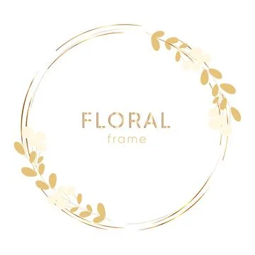 Gold floral frame background Illustrazione stock