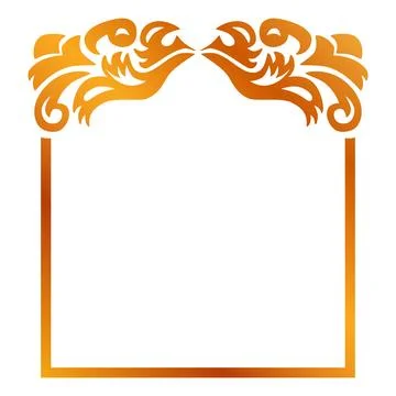 Gold floral frame simple vector at white background Иллюстрация