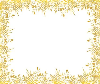 Gold floral frame. Vector. Isolated for your Text, luxury style Stock Illustration