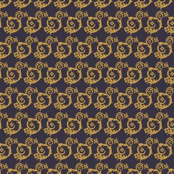 Gold Floral Pattern on Dark Background Stock Illustration