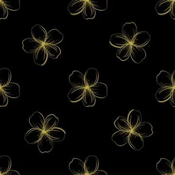 Gold floral pattern Stock Illustration