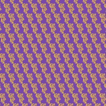 Gold Floral Pattern on Purple Background 스톡 일러스트