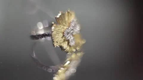 Gold floral ring Stock Footage 58513636