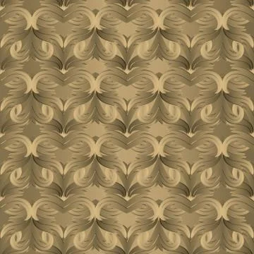 Gold floral seamless pattern. Vector surface damask background wallpaper with Stock Illustration
