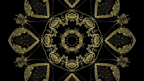 Gold Flower Background. Fractal Loop Background Video stock 90231739