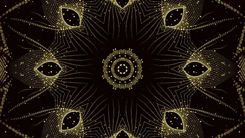 Gold Flower Background. Fractal Loop Background Vidéo 90231835