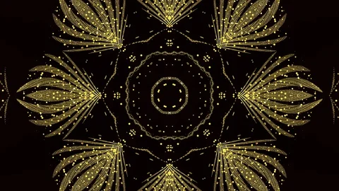 Gold Flower Background. Fractal Loop Background Video stock 90231878
