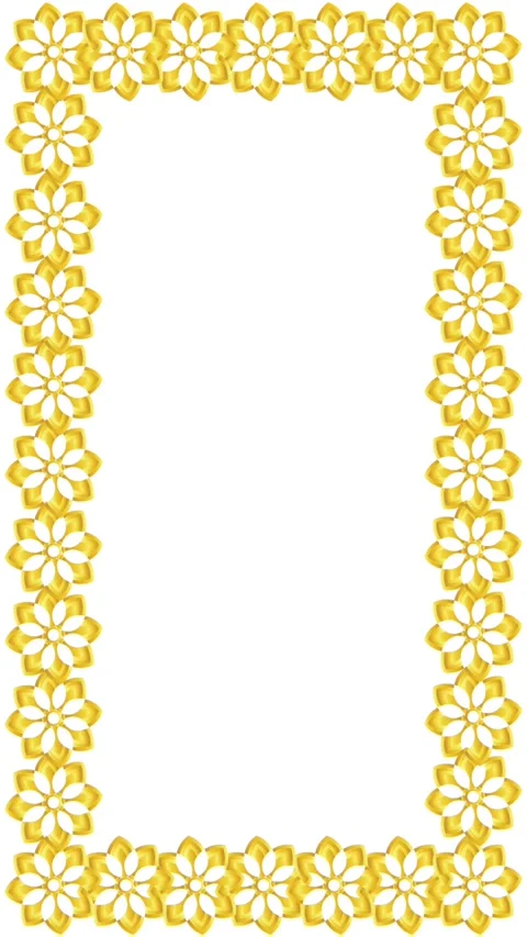 Gold flower frame animation Stock Footage 309856285